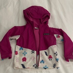 Columbia Magenta Hooded Jacket with Animals Fleece